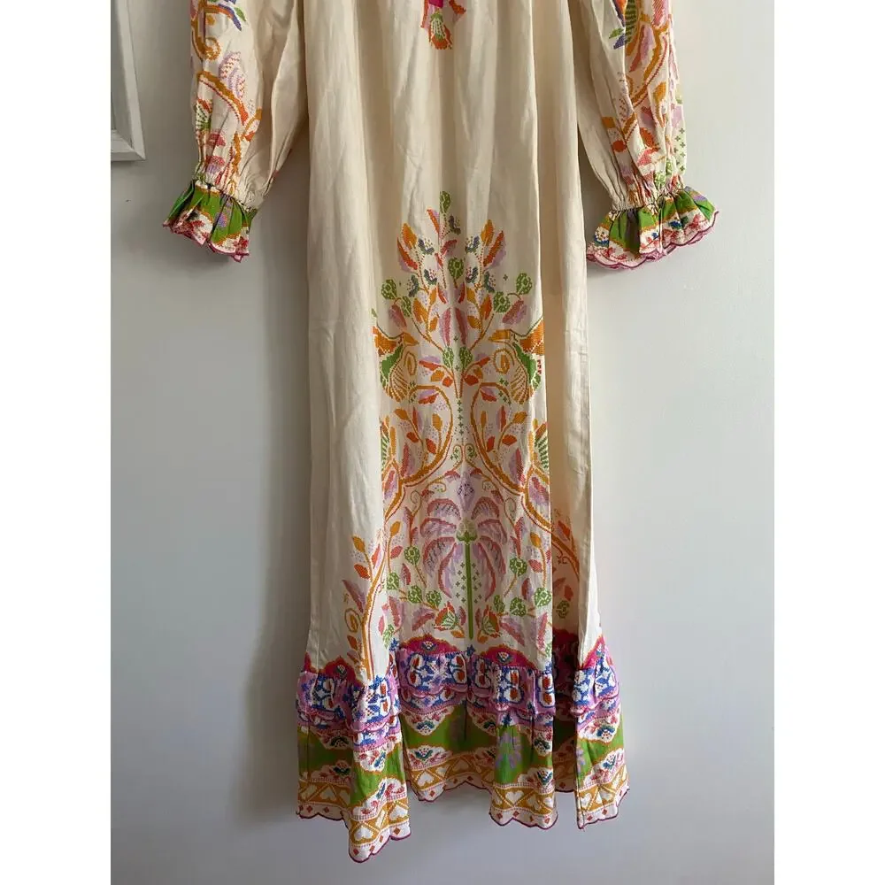 FARM RIO NWT Anthropologie Printed Linen Blend Dress Size XS - Picture 12 of 13